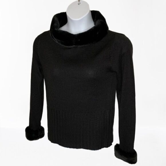 Nina Leonard Sweater w Faux Cowl Collar & Cuffs sM - Picture 1 of 6